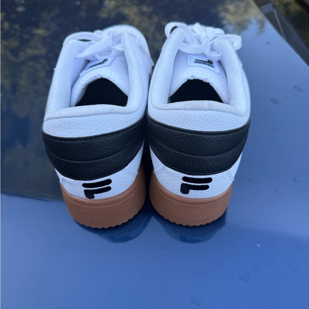 Fila White and Black Low-Top Sneakers